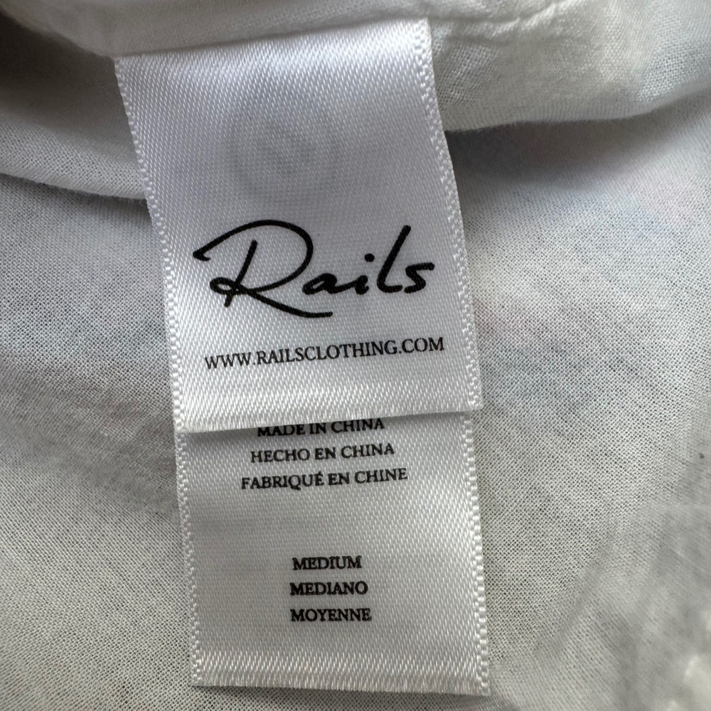 Rails‎ Dress Medium Linen Blend Ruffle Tiered Mini Sleeveless Summer 4th of July - Picture 5 of 9